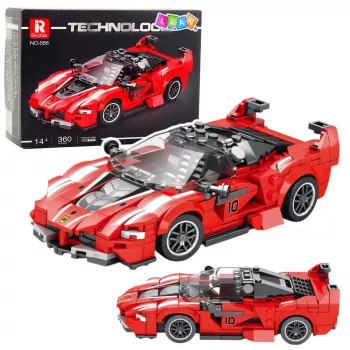 LEAN TOYS Bausteine FXX-K Rennwagen Rot 360 Teile