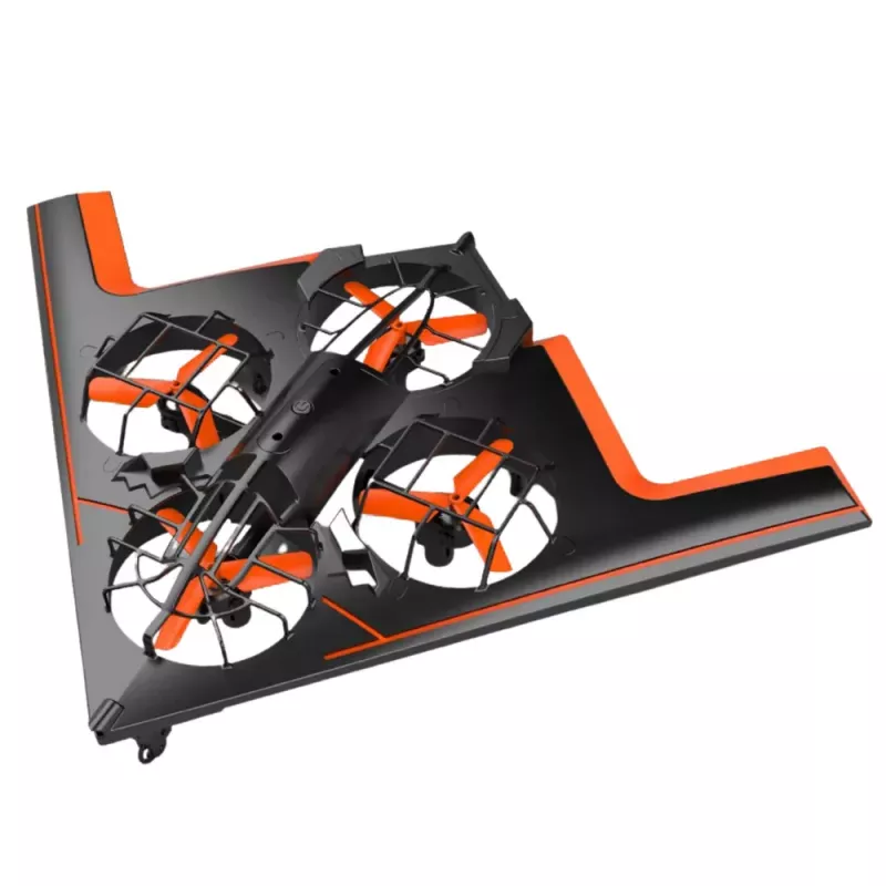 LEAN TOYS RC-Fernsteuerungs-Drohne fliegender Quadrocopter mit LED-Leuchten und App-Steuerung