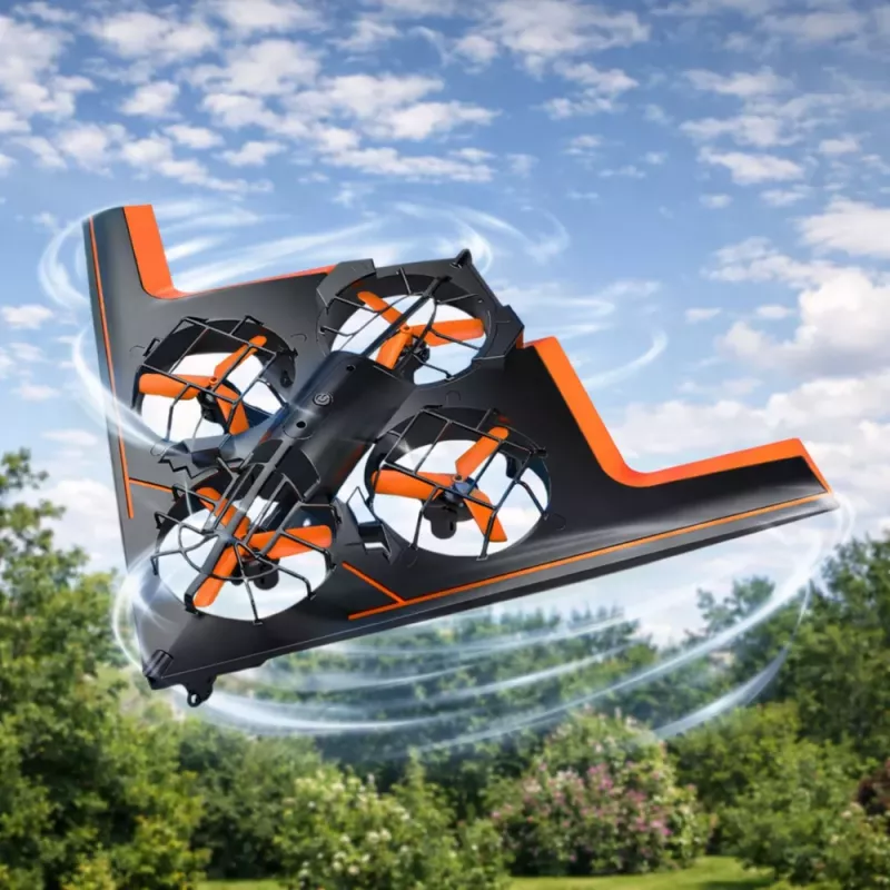 LEAN TOYS RC-Fernsteuerungs-Drohne fliegender Quadrocopter mit LED-Leuchten und App-Steuerung