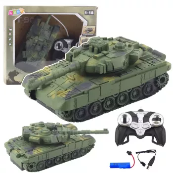 LEAN TOYS T90 Militärpanzer ferngesteuert RC Lichter Geräusche Grün 1:18