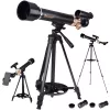 LEAN TOYS Pädagogisches Aluminium- astronomisches Teleskop mit Stativ und Zubehör 1,35 M