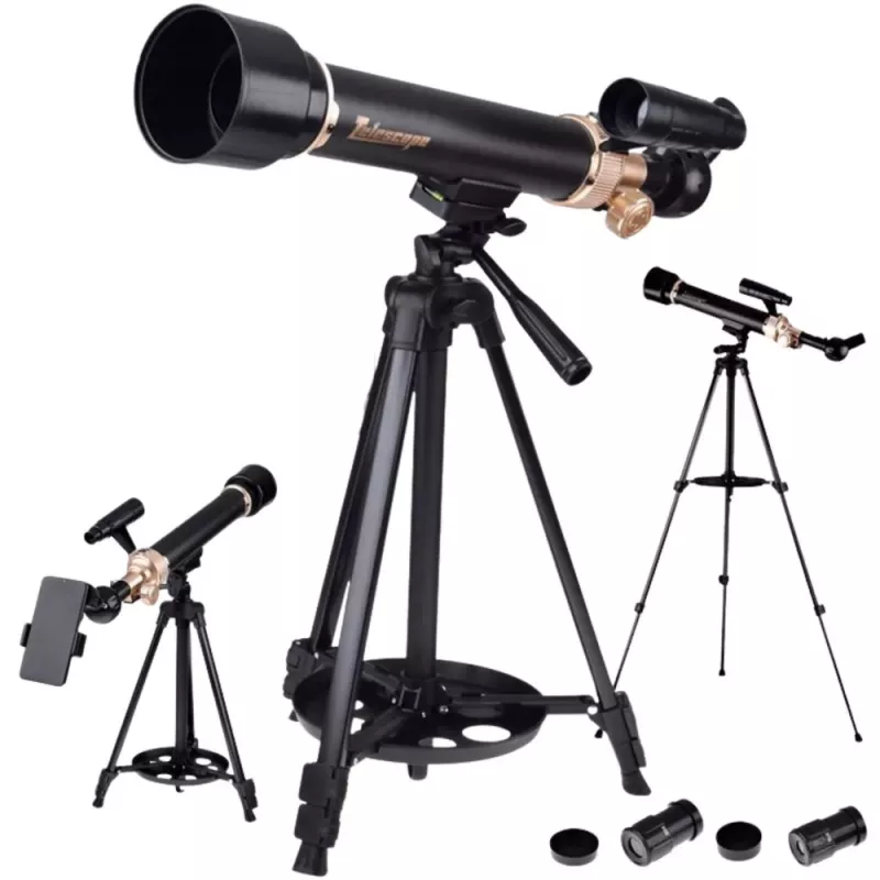 LEAN TOYS Pädagogisches Aluminium- astronomisches Teleskop mit Stativ und Zubehör 1,35 M