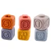 LEAN TOYS Sensorische Lernbausteine Turm aus weichen Gummibausteinen Koala 13 Stk.