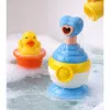 LEAN TOYS Badespielzeug-Set Ente Seifenspender Becher Blau