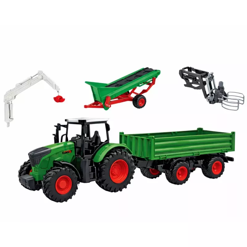 LEAN TOYS Landwirtschaftsset Traktor mit Anhänger Tiere Bauern Bauernhof 45 Teile