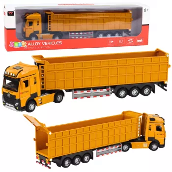 LEAN TOYS Truck Dumper Metal Cab Lights Sounds Drive Yellow