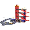 LEAN TOYS Parkhaus mit 4 Ebenen, Aufzug, Hubschrauber und Autos, 70 Teile
