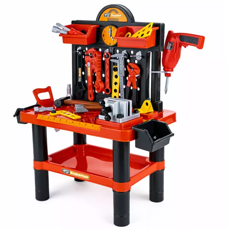 LEAN TOYS Kinder-Werkbank DIY-Tisch Werkzeugzubehör 70 cm
