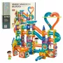 LEAN TOYS Set Magnetbausteine Kugelbahn Rutsche Bunt 188 Teile