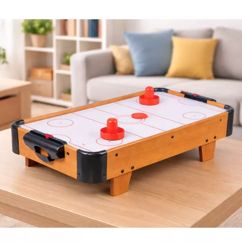 LEAN TOYS Mini Air Hockey Tisch Arcade-Spiel für Kinder Holz