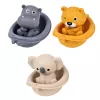 LEAN TOYS Badespielzeug-Set Tiere in Booten Rutsche 11-teilig