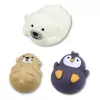 LEAN TOYS Badespielzeug-Set Angelspiel Gummifiguren Pastell-Sieb 4-teilig