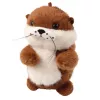 LEAN TOYS Plüschotter mit Wackelschwanz und Quietschgeräuschen Schlüsselanhänger 12,5 cm
