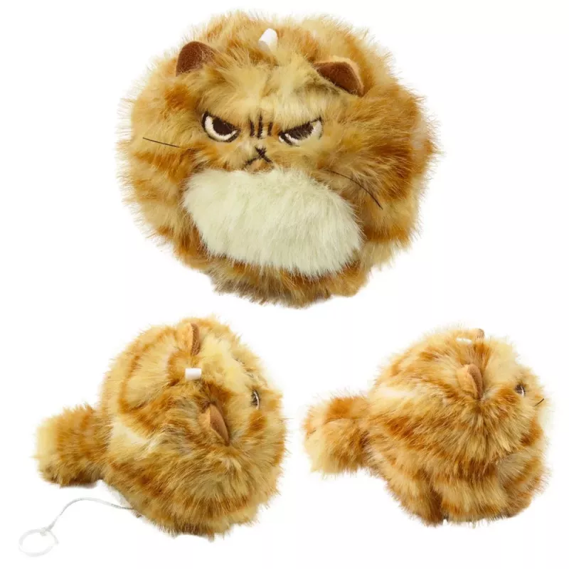 LEAN TOYS Plüschkätzchen mit Wackelschwanz und Quietschgeräusch Schlüsselanhänger 9 cm