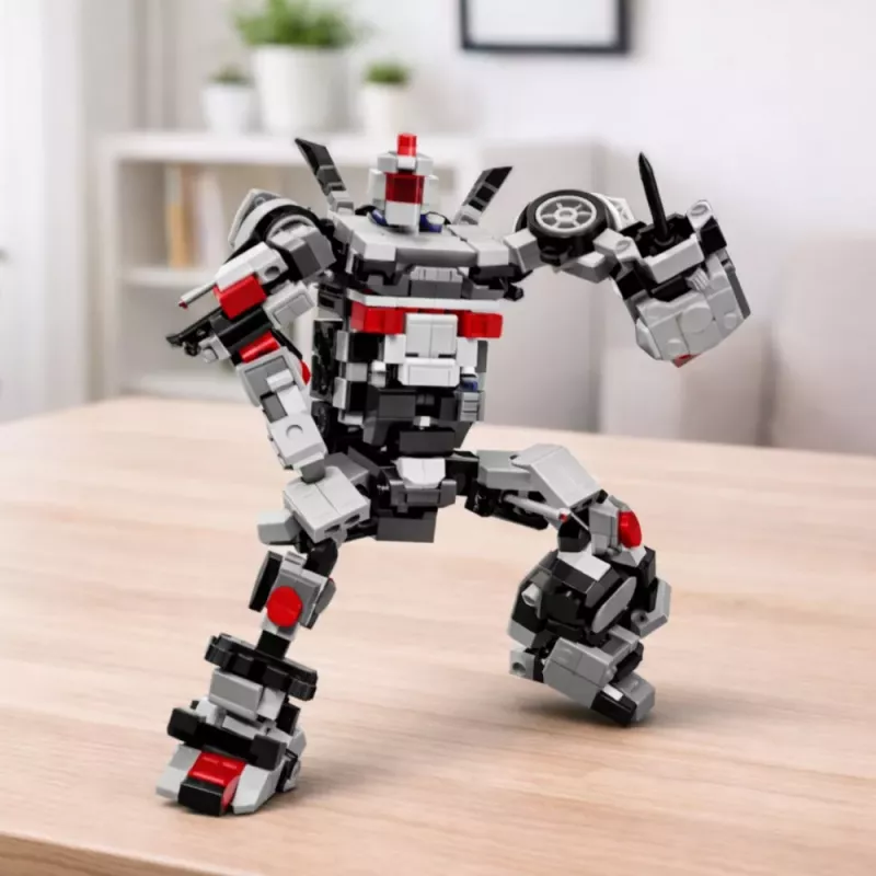 LEAN TOYS Bausteine Rennwagen Roboter 2in1 Weiß 320 Teile