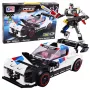 LEAN TOYS Construction Bricks Sports Car Robot 2in1 White 320 pcs