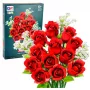 LEAN TOYS Bausteine Blumenstrauß Rote Rosen Schleierkraut 952 Teile