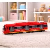 LEAN TOYS Metro Train City Express mit Türen, Licht und Sound, Rot