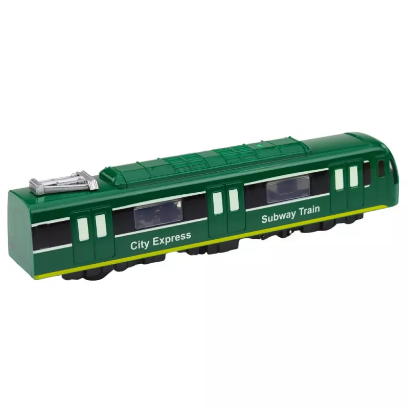 LEAN TOYS Metro Train City Express mit Türen zum Öffnen, Lichtern und Geräuschen, Grün