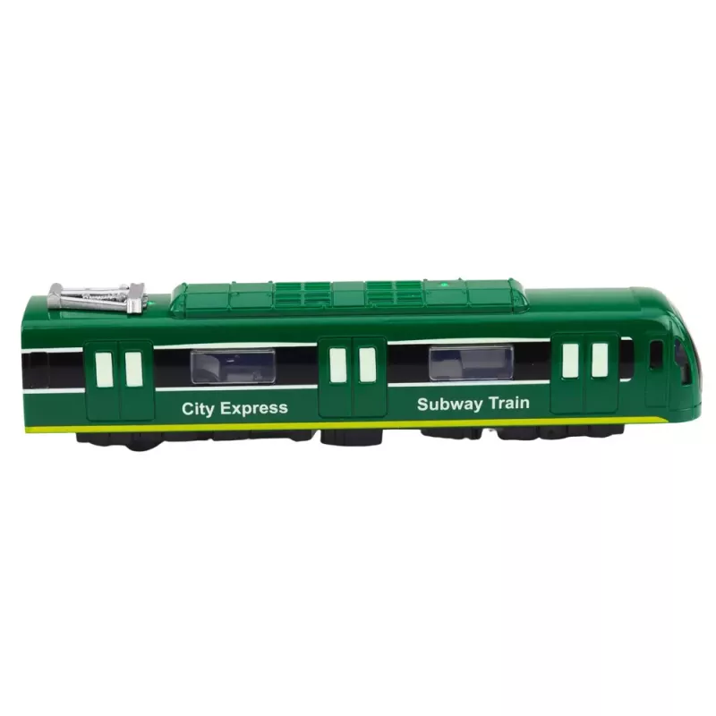 LEAN TOYS Metro Train City Express mit Türen zum Öffnen, Lichtern und Geräuschen, Grün