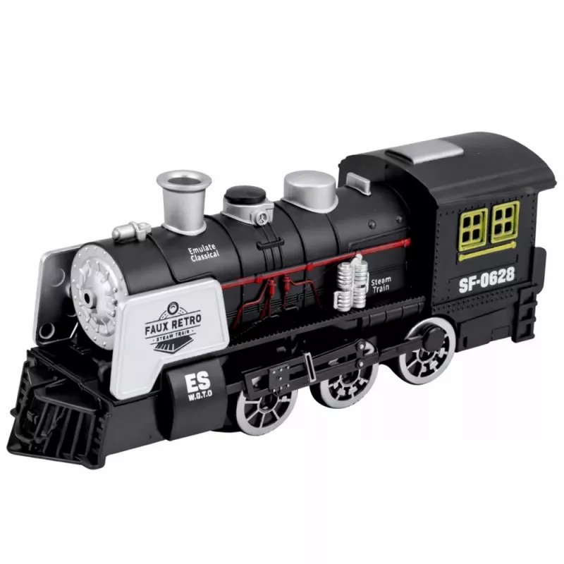 LEAN TOYS Classic Locomotive Hindernissensor Rauch Licht Sound Schwarz