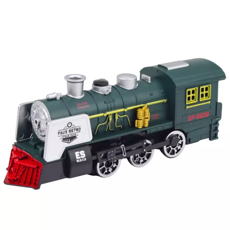 LEAN TOYS Classic Locomotive Hindernissensor Rauch Licht Sound Grün