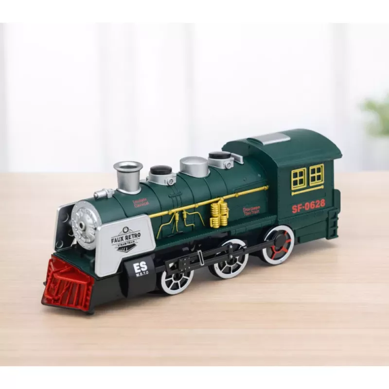 LEAN TOYS Classic Locomotive Hindernissensor Rauch Licht Sound Grün