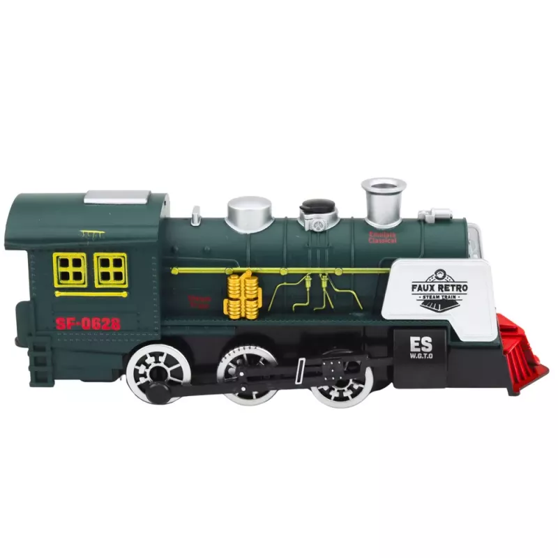 LEAN TOYS Classic Locomotive Hindernissensor Rauch Licht Sound Grün