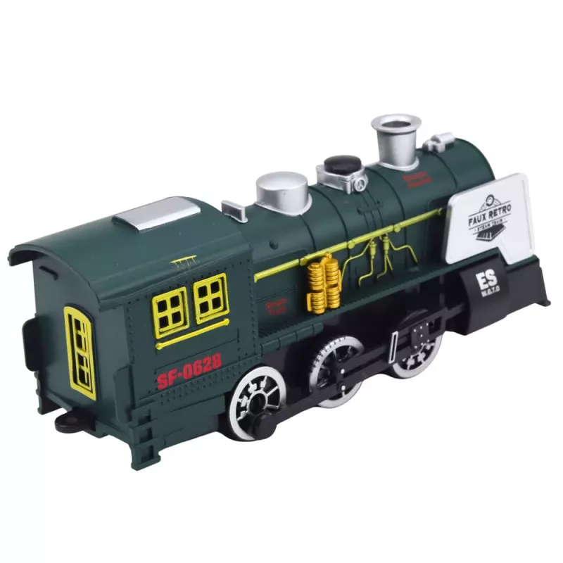 LEAN TOYS Classic Locomotive Hindernissensor Rauch Licht Sound Grün