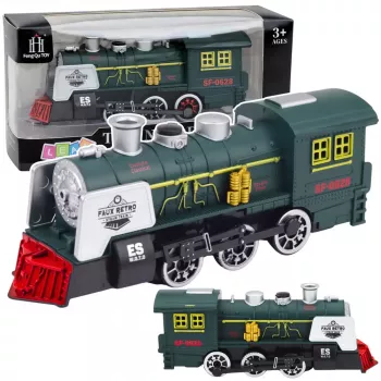 LEAN TOYS Classic Locomotive Hindernissensor Rauch Licht Sound Grün