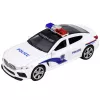 LEAN TOYS Polizeiauto mit Türen zum Öffnen, motorisiertem Licht und Sound, Weiß