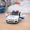 LEAN TOYS Polizeiauto mit Türen zum Öffnen, motorisiertem Licht und Sound, Weiß
