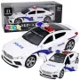 LEAN TOYS Polizeiauto mit Türen zum Öffnen, motorisiertem Licht und Sound, Weiß