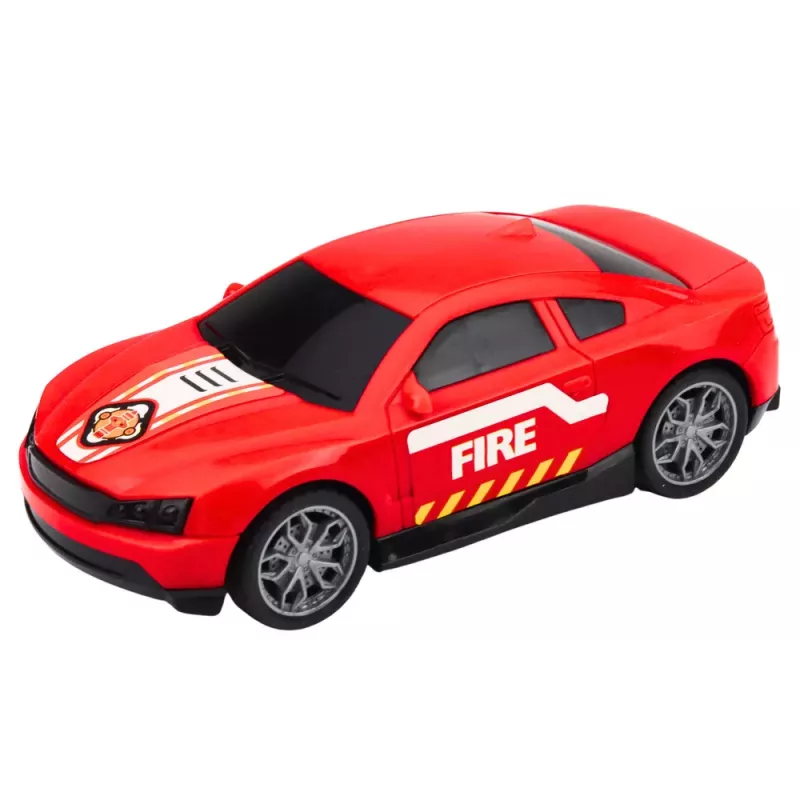 LEAN TOYS Feuerwehr-Rettungsset mit Feuerwehrauto, Abschleppwagen, Hubschrauber, Auto, Licht und Sound