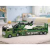 LEAN TOYS Militär-Set Militär-LKW Abschleppwagen Auto Hubschrauber Licht Sound