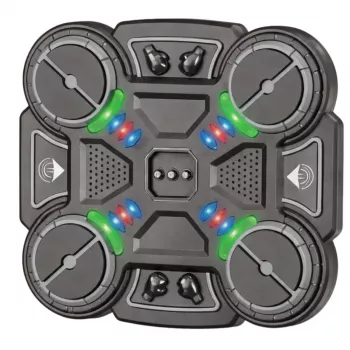 LEAN TOYS Interaktives Musik-Boxtraining-Schild mit LED-Leuchten, 3 Stufen, Schwarz