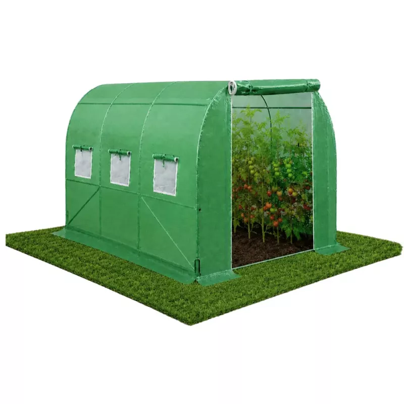 LEAN Gewächshaus für Gemüse, grüne UV-Fenster, 3,5x2x2 m, 7 m²