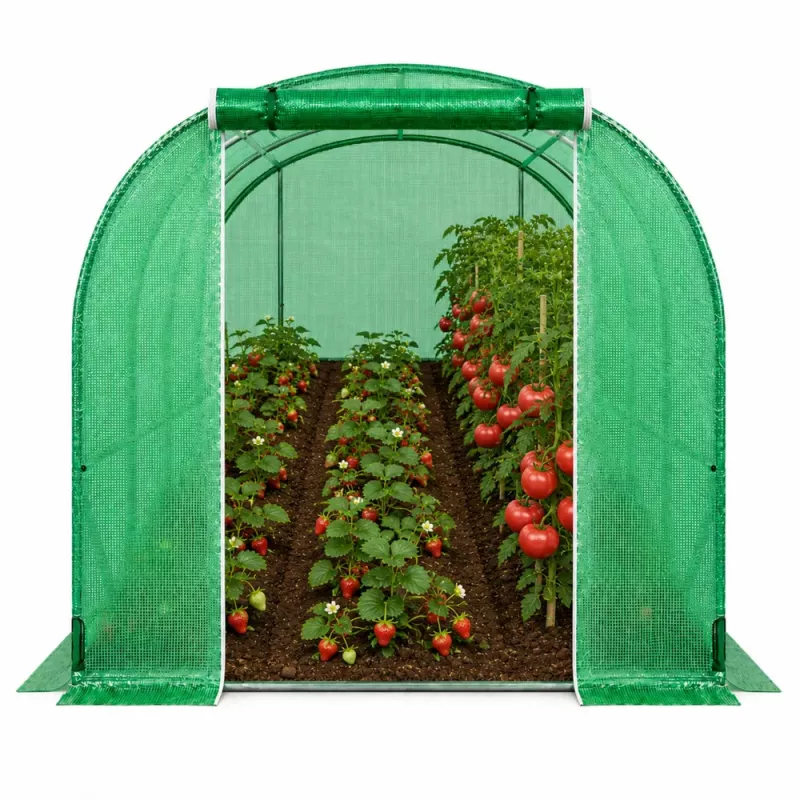 LEAN Gewächshaus für Gemüse, grüne UV-Fenster, 3,5x2x2 m, 7 m²