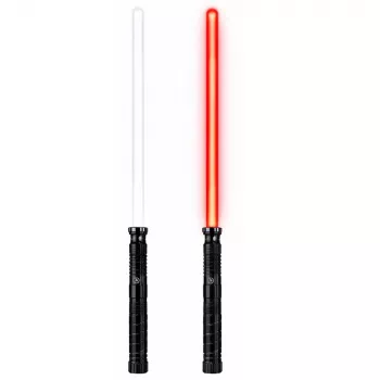LEAN TOYS LED Laser Lightsaber mit Sound, Metallgriff, 75 cm