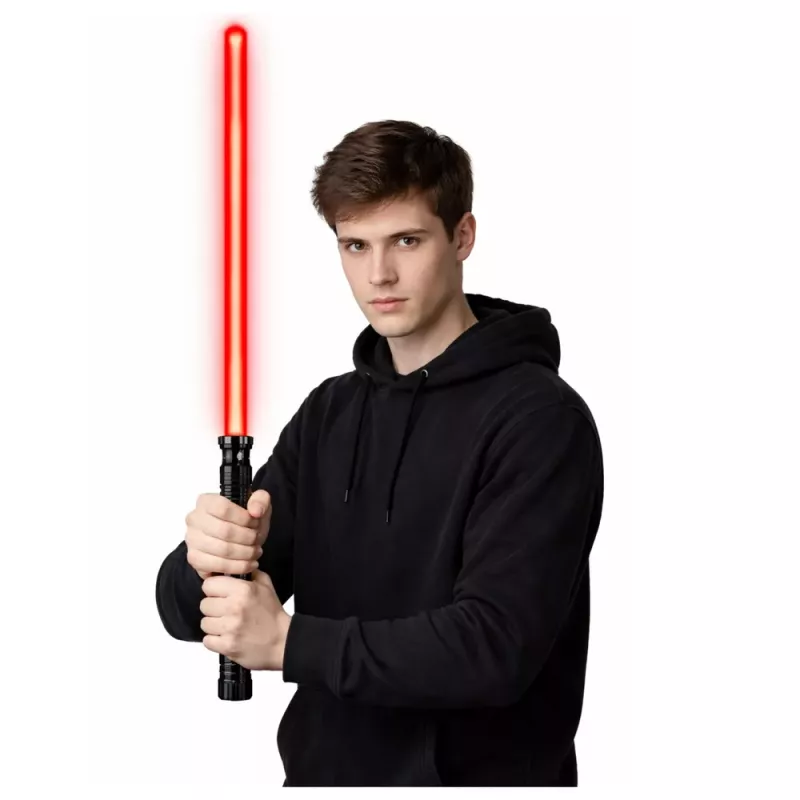 LEAN TOYS LED Laser Lightsaber mit Sound, Metallgriff, 75 cm