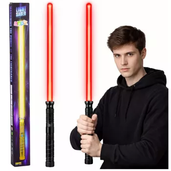 LEAN TOYS LED Laser Lightsaber mit Sound, Metallgriff, 75 cm