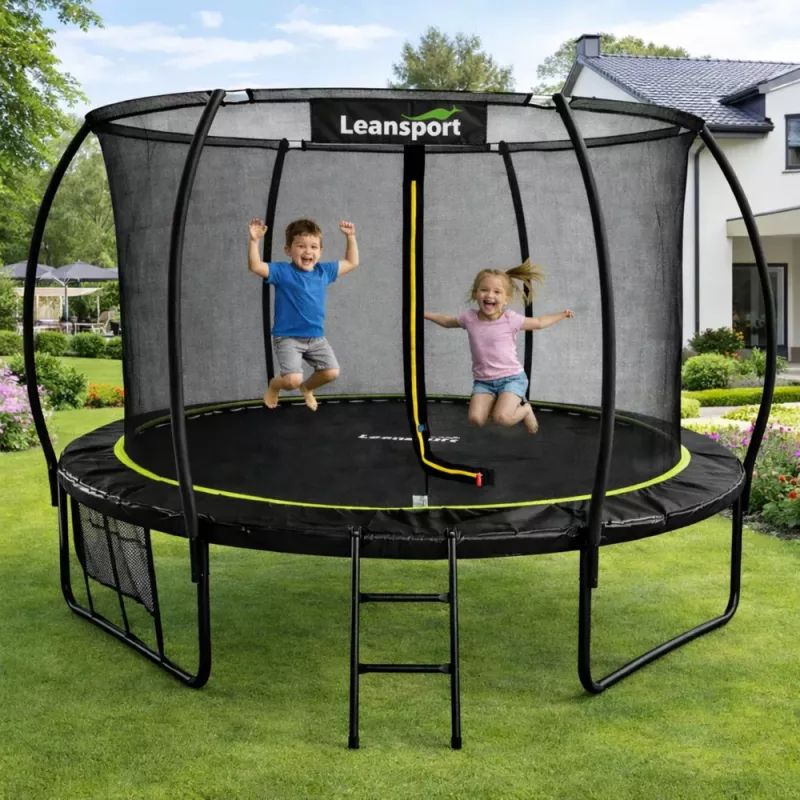 LEAN SPORT LEAN Gartentrampolin mit Innennetz Schwarz und Grün 183CM 6FT