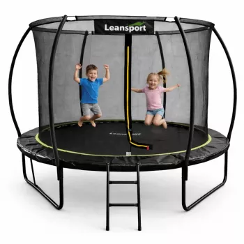 LEAN Sport Garten-Trampolin mit Innennetz Schwarz und Grün 305CM 10FT