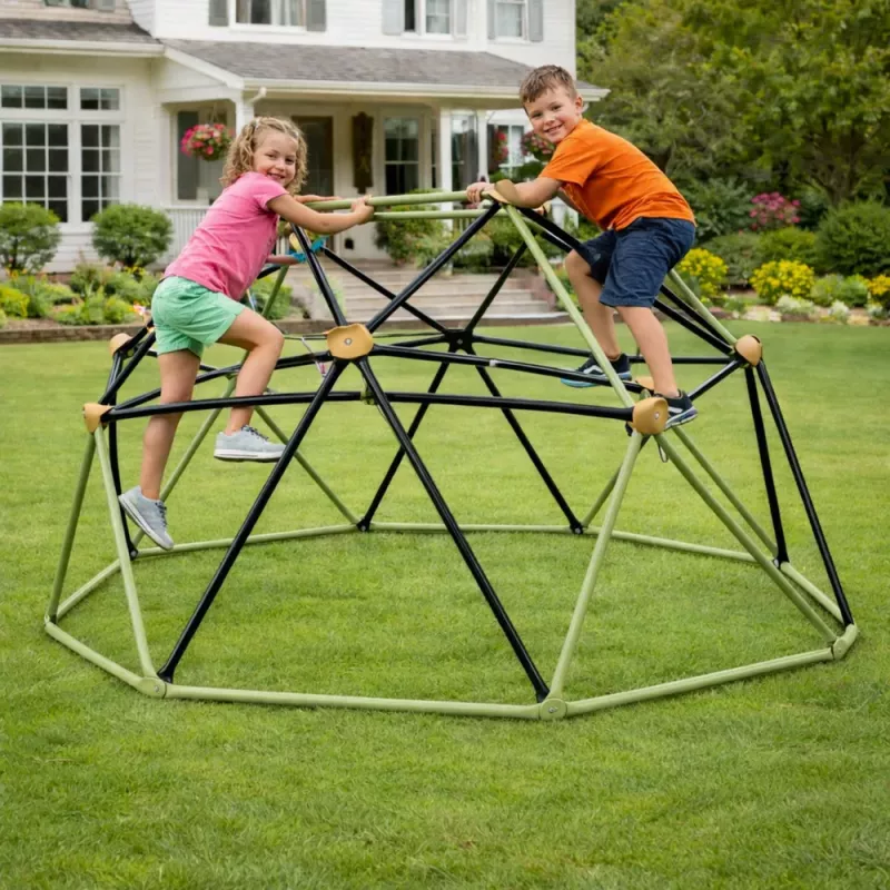 LEAN SPORT Kletterkuppel für Kinder-Gartenspielplatz 182x86 cm 6FT Blau/Gelb