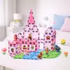 LEAN TOYS Magnetic Blocks With Figures Paints Cards For Painting Pink 80 pcs