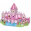 LEAN TOYS Magnetbausteine mit Figuren, Malfarben und Karten zum Malen, Pink, 142 Teile