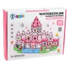 LEAN TOYS Magnetbausteine mit Figuren, Malfarben und Karten zum Malen, Pink, 142 Teile