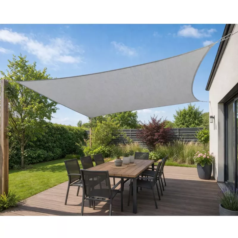 LEAN Rechteckiges Gartensegel, wasserdicht, grau, 300x400 cm