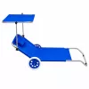 LEAN Faltbarer Garten- und Stranddeckchair mit Rädern und Sonnendach, Aluminium, Blau
