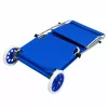 LEAN Faltbarer Garten- und Stranddeckchair mit Rädern und Sonnendach, Aluminium, Blau